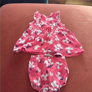 Simple Pink Floral Diaper Cover Set